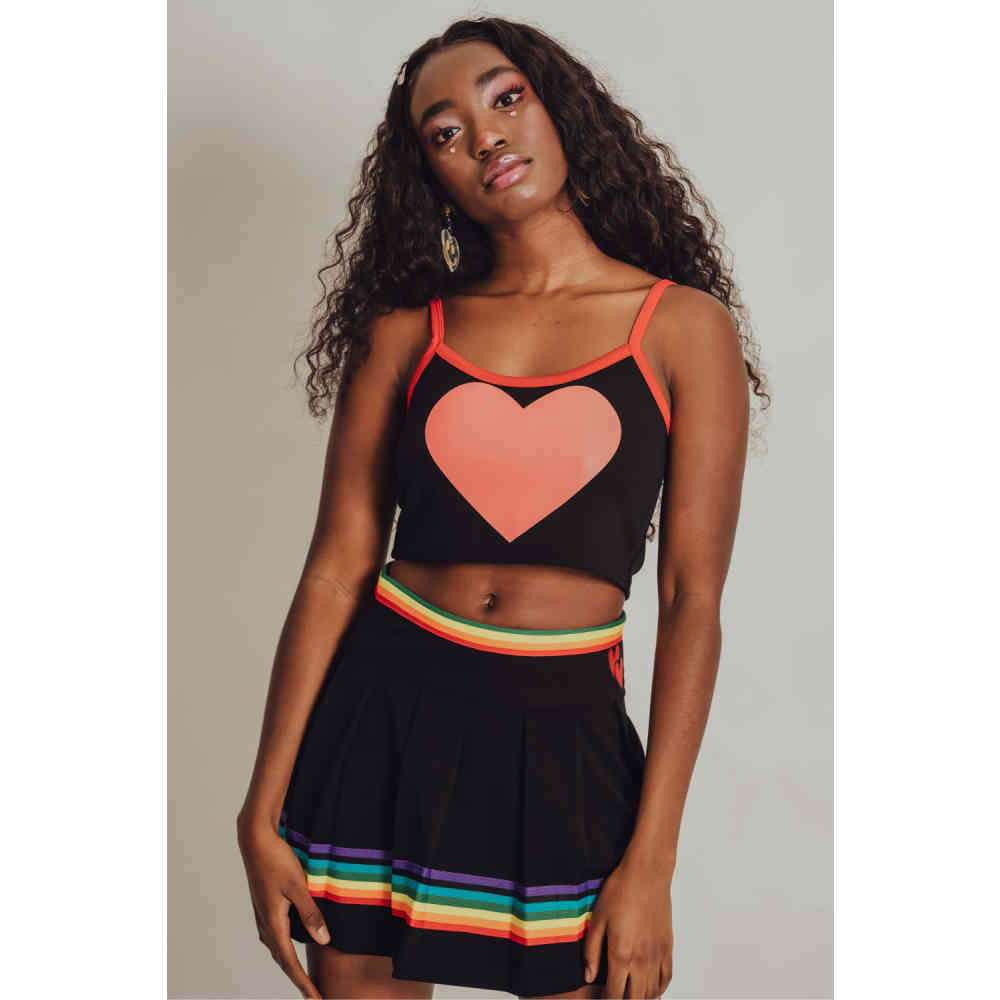 Jawbreaker - Heart Throb Crop top - Zwart